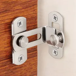 Stainless Steel Right Angle Locking Latch Sliding Barn Door Lock Doors Windows Safety Security Home Anti-Theft Guard