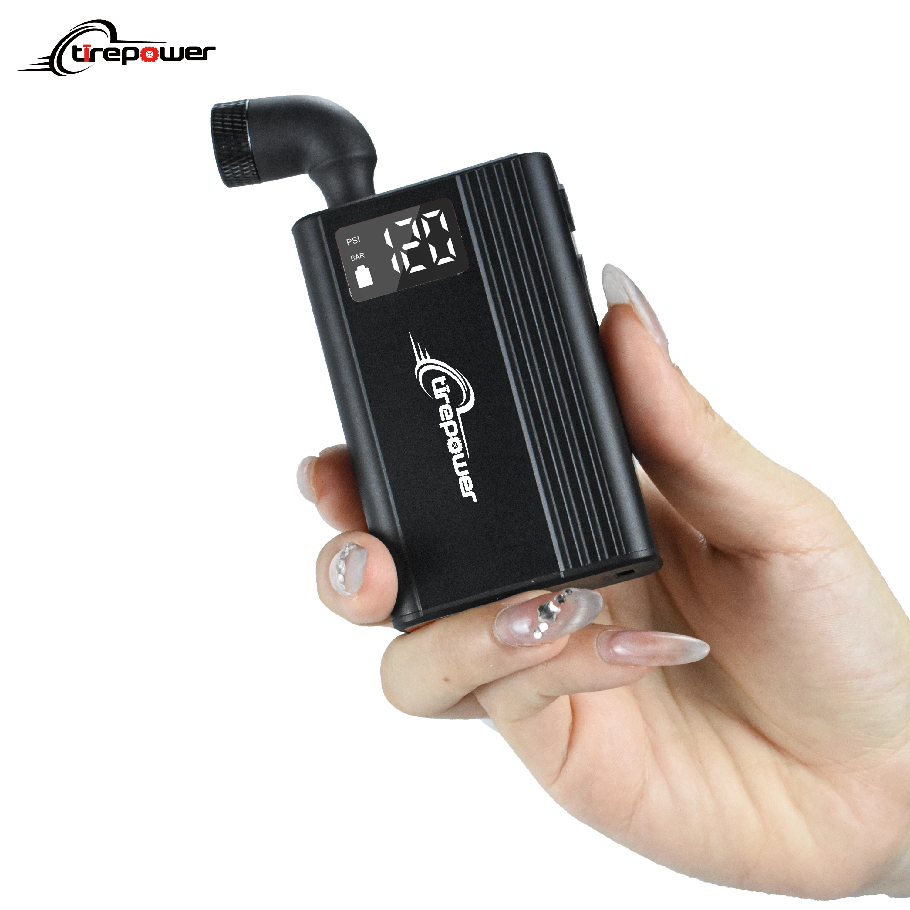 

New 120 PSI Portable Pocket Bike Electric Air Pump With Digital Pressure MINI Type-C Fast Rechargeable Compressor Tire Inflator