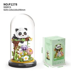 Flower Succulents Building Blocks Panda Owl Bonsai Tree Gardens Romantic Bricks Dust coverDIY Potted Plants Model Kids Kits Toys