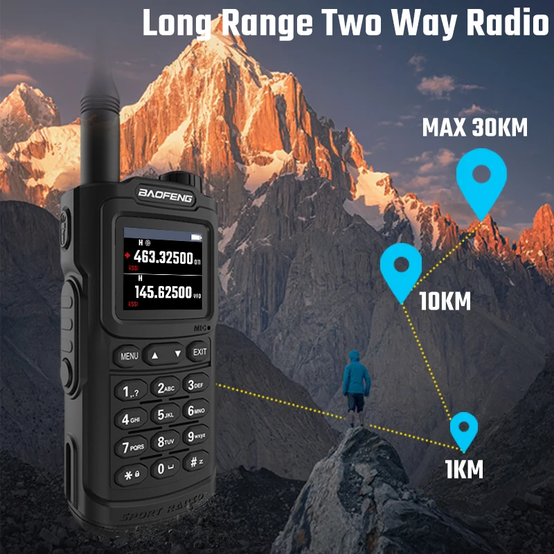 Baofeng UV-20 Walkie Talkie Copy Frequency Powerful Type-C Long Range Waterproof Ham FM Radio Two Way UHF VHF Tri-Band Radios