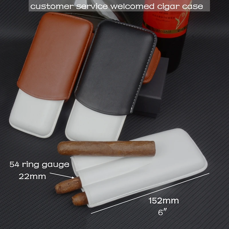 

3Tubes Cigar Holder Contract Color Cigar Case Leather Cigar Accessory Mini Box for Cigar 22mm Travel Humidor 6"Long Smoking Tool