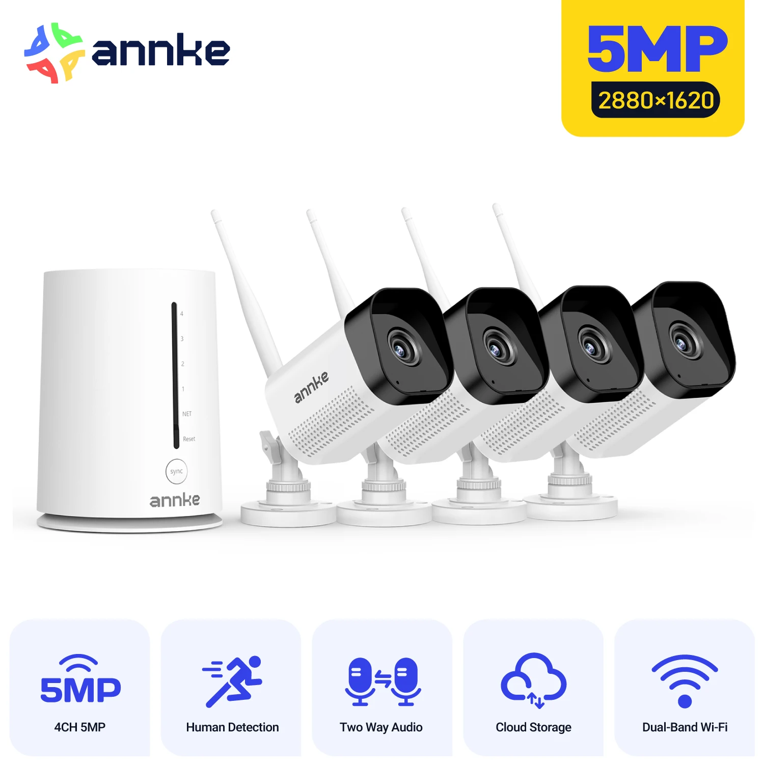 Wireless 5MP Security Camera Surveillance System Kit