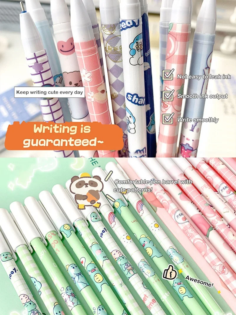 EXCEART 16-teiliges Gelstifte-Set Mit Schweine-Design – Bunt, Feine Spitze, Für Schule, Büro & Geschenke