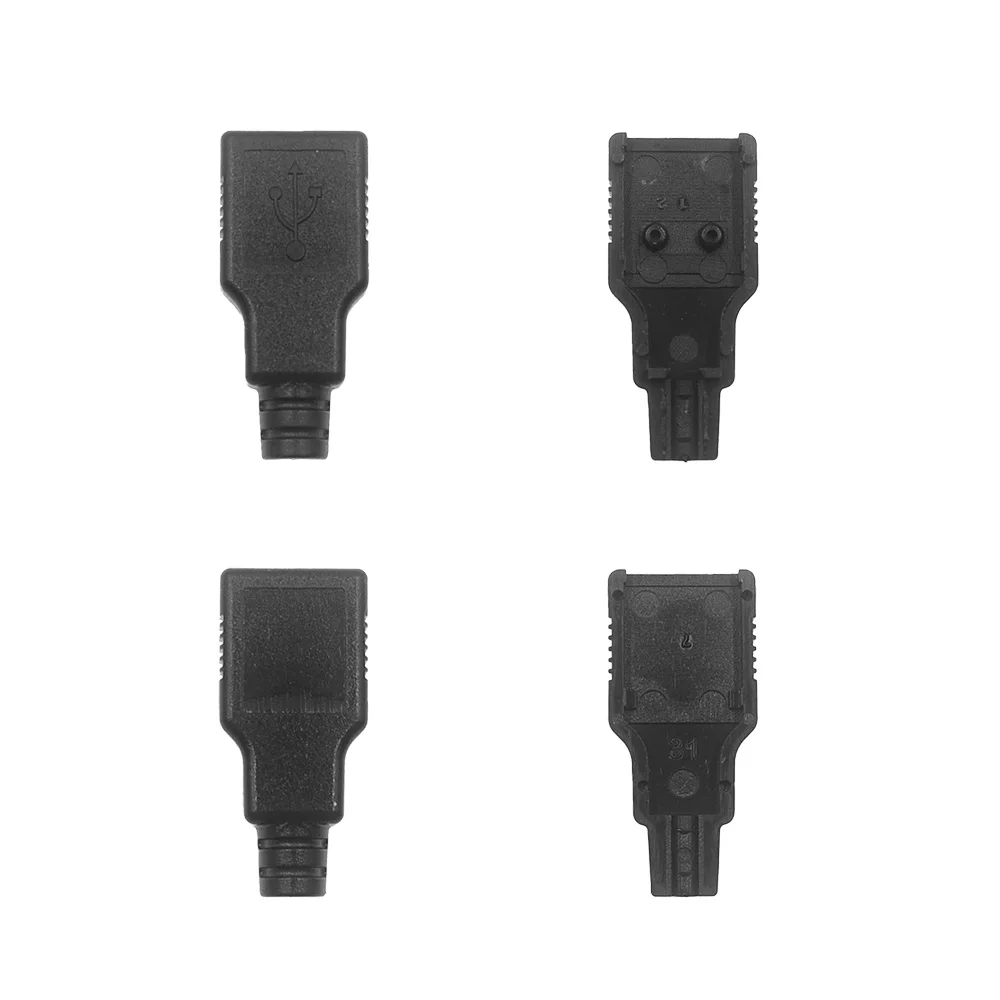 10pcs/lot USB Male 4Pin A Type Plug Connector with Plastic Cover for Data Connection Interface Charging