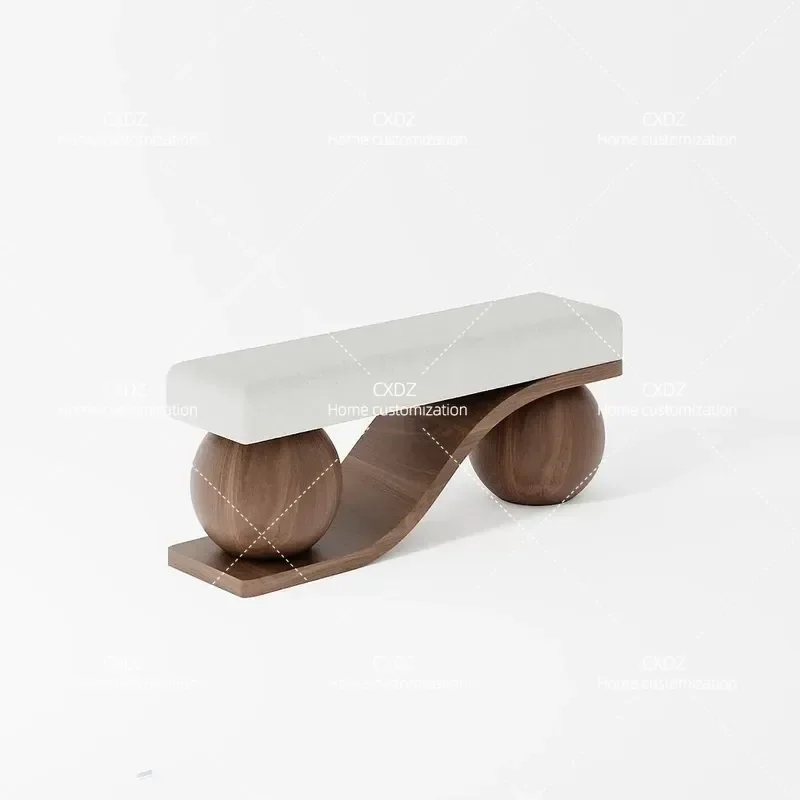 Wabi Style Living Room Sofa Stool Foyer Shoe Changing Bench Bedroom Bedside Resting Strip Stool Minimalist Home Furniture