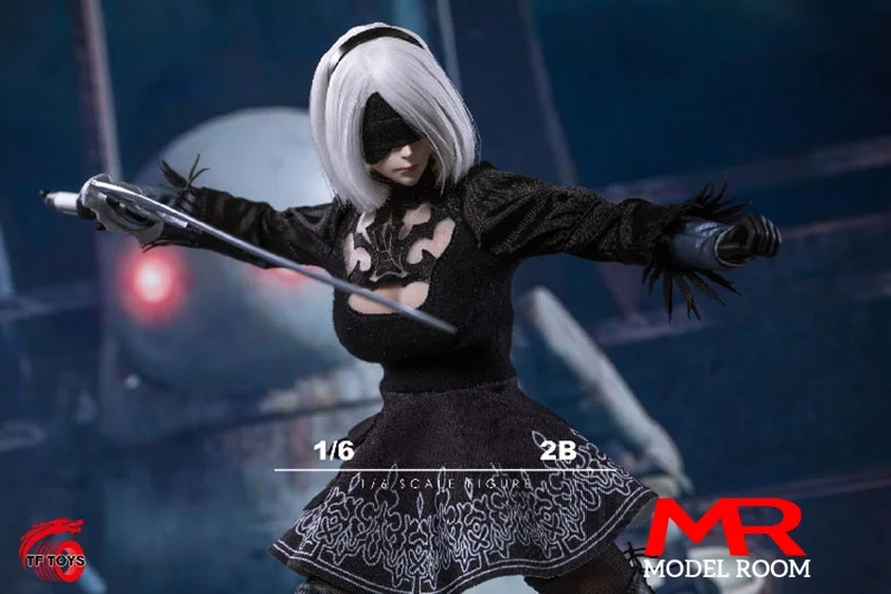 TF TOYS TF01 1/6 مقياس 2B فتاة فستان رئيس نحت تأثيري الملابس الدعائم صالح 12 ''TBL S10D أنثى الجندي عمل الشكل الجسم الدمى #3