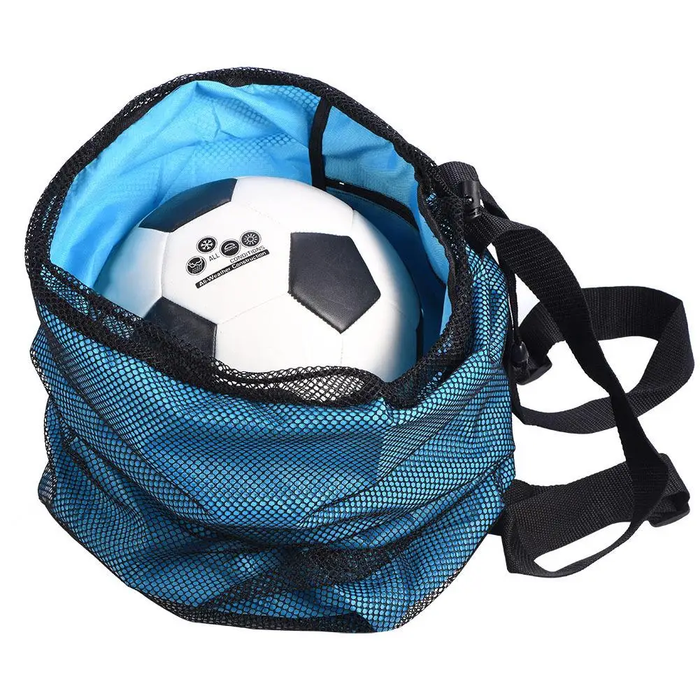 Large Capacity Outdoor Sport Drawstring Backpack Mesh Bag for Football Basketball Soccer Training and Ball Holder