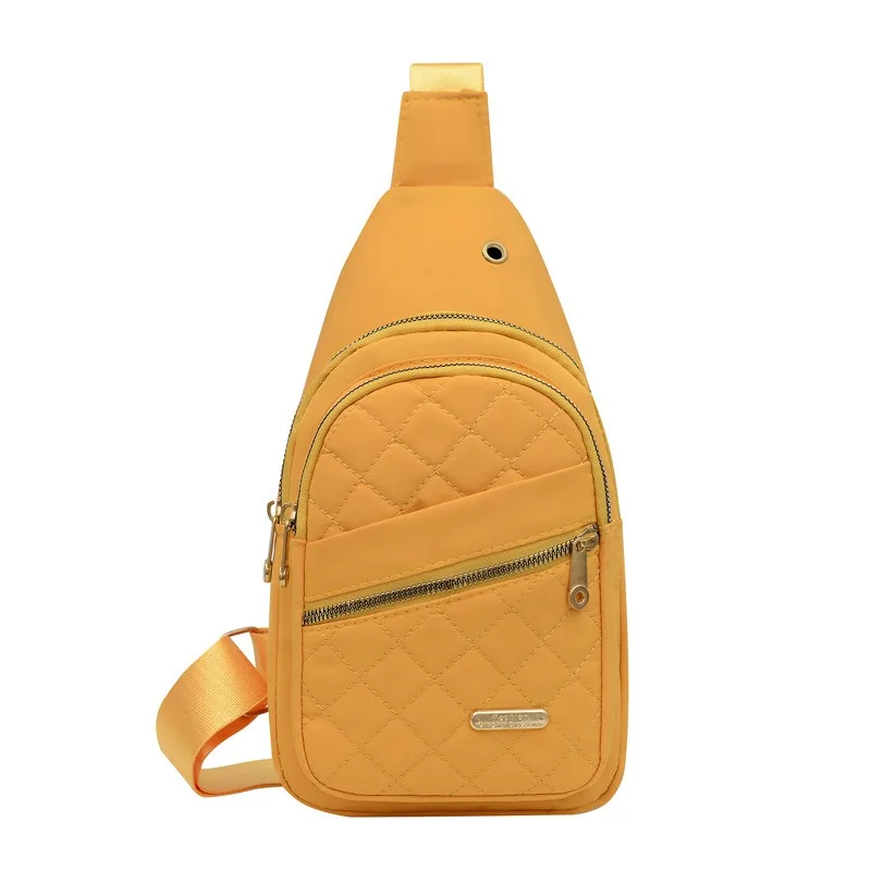 Korean version of simple women's breast bag new multi-layer embroidery thread large-capacity chest backpack girl outdoor casual