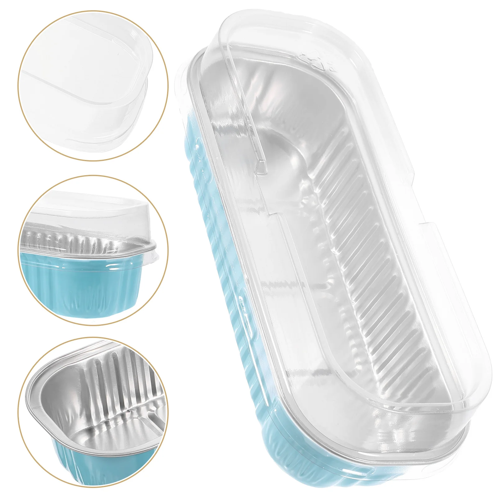 

25 Pcs Baking Mold Airtight Food Containers with Lids Small Aluminum Pans Foil Cake Rectangle