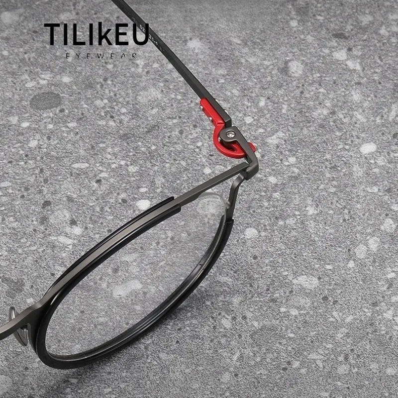 

Новые ультралегкие модные круглые оправы для очков из чистого титана с ацетатом, с открытыми боковыми линзами, комфортные в носке, женские люксовые очки