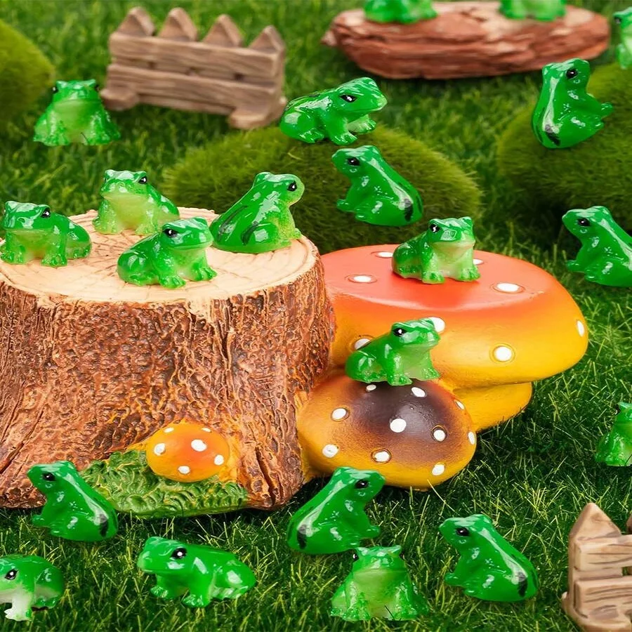 5/10/20PCS Resin Frog Figurines, Miniature Landscape Decor, Creative Ornament for Aquarium and Terrarium