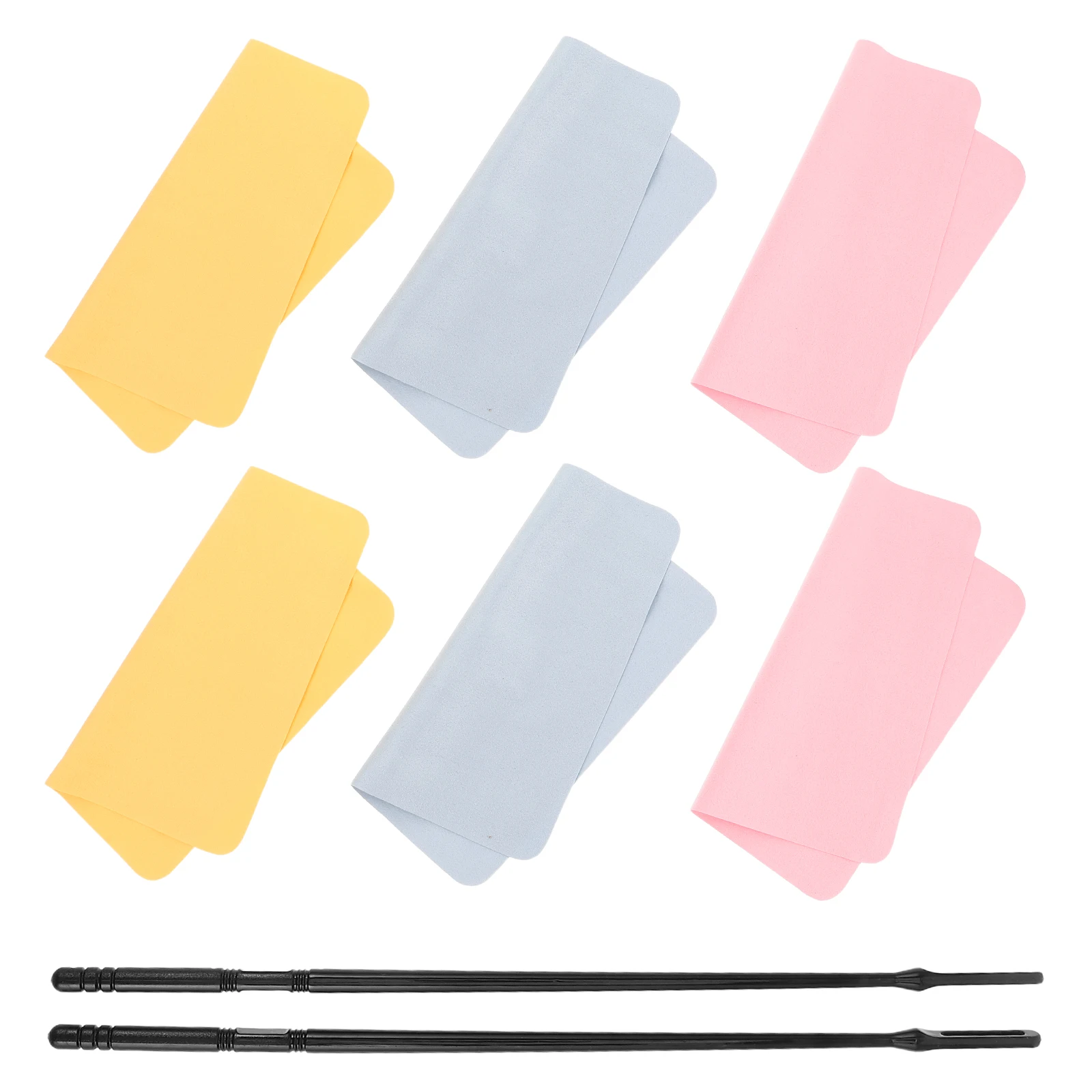 

2 Rods 6 Cloths Wind Instrument Cleaning Set Flute Saxophone Care Kit Polishing Cloth Musical Instruments Supplies Cork Grease