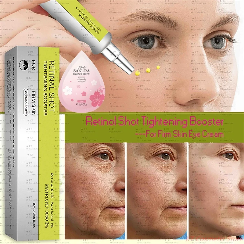 

Retinol Shot Tightening Booster For Firm Skin Eye Cream Moisturizing Anti Aging Wrinkles Dark Circles Eye Bags Puffiness Care