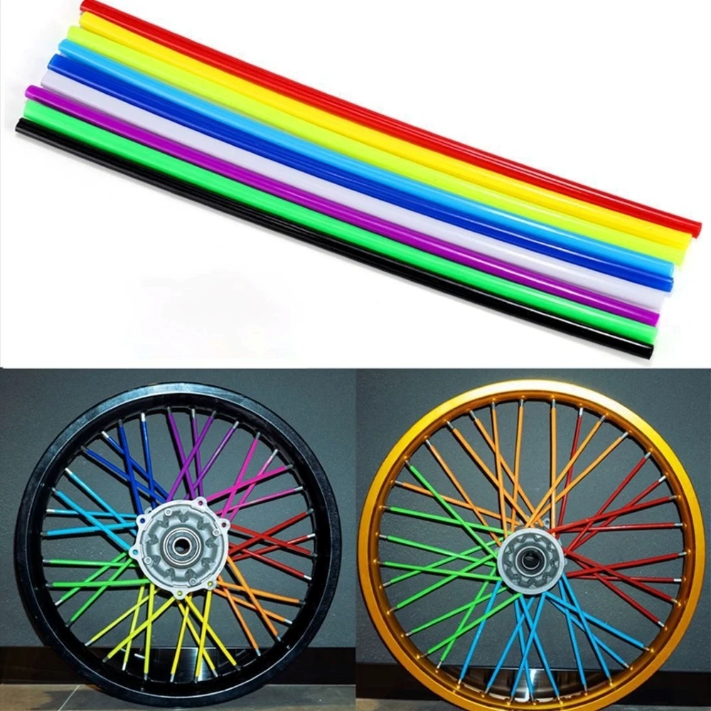 Universal 72 ชิ้น 24 เซนติเมตรรถจักรยานยนต์ล้อ Spoked Protector Wraps Rims ผิวครอบคลุมท่อสําหรับ KTM Honda Kawasaki Yamaha Dirt Bike