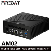 FIREBAT AM02 MINI-PC AMD Ryzen 5 6600H DDR5 16GB RAM 512GB 1TB SSD WIFI6 BT5.2 Portable Desktop MINI-PC Gaming Computer 4K@60hz