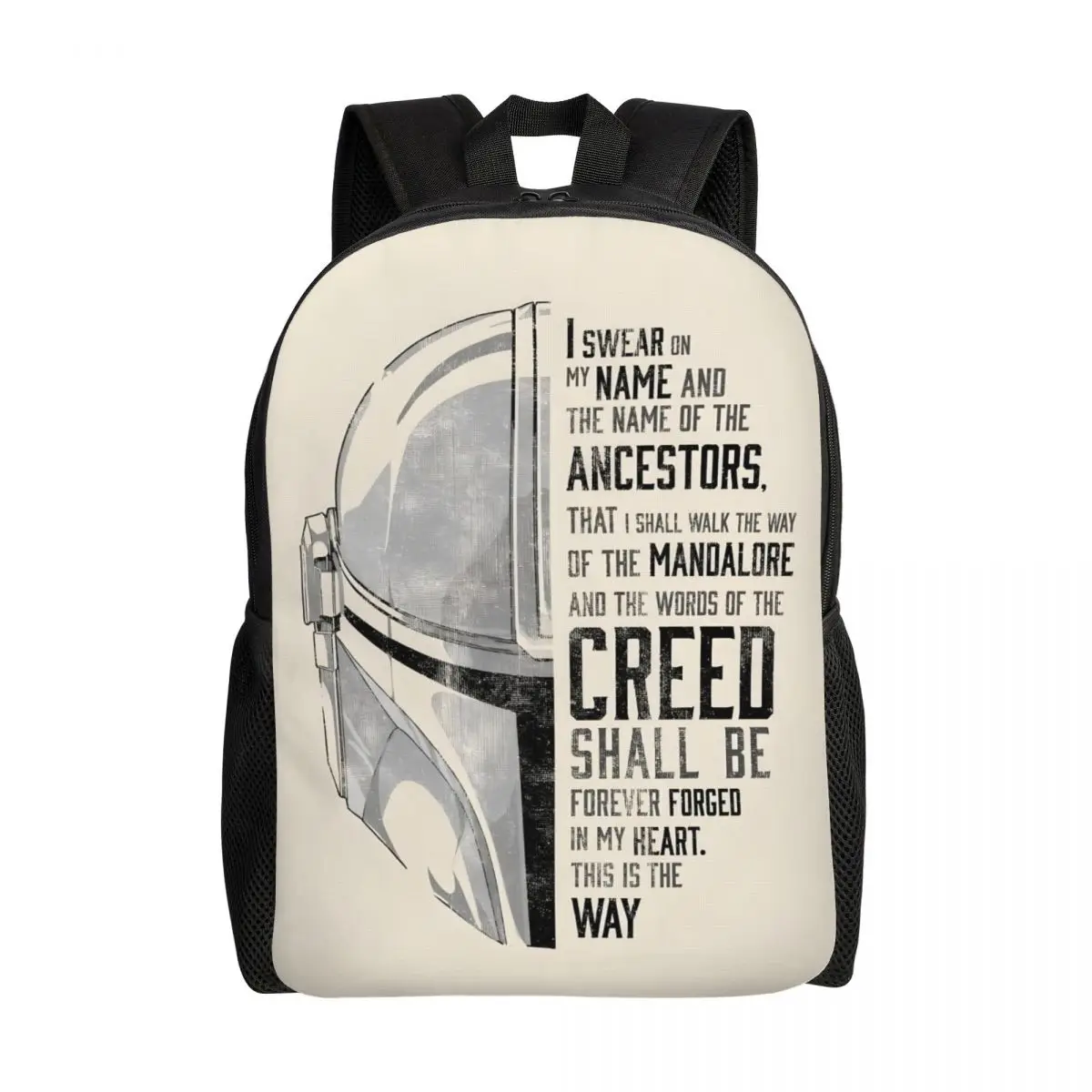 

Custom M-Mandalorianed Backpacks for Women Men Water Resistant College School Adventure Story Bag Print Bookbags