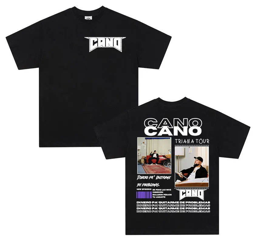 

Rapper Cano Triana Tour 2025 new Album T Shirt Men fashion Vintage print T-shirt Hip Hop gothic short sleeve t-shirts streetwear