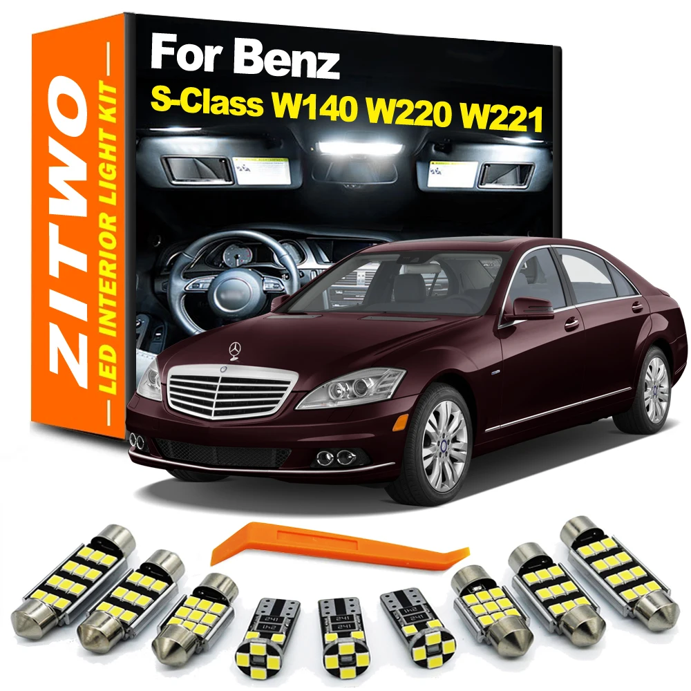 Kompletny zestaw oświetlenia LED do drzwi wewnętrznych kopuły do Mercedes Benz S Class W140 W220 W221 S350 S400 S450 S500 S600 Akcesoria