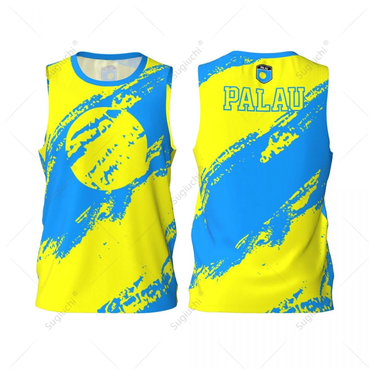 Men Basketball Sports Palau Flag Running Fitness Multifunction Jersey Sleeveless shirt Custom Name Nunber Exclusive