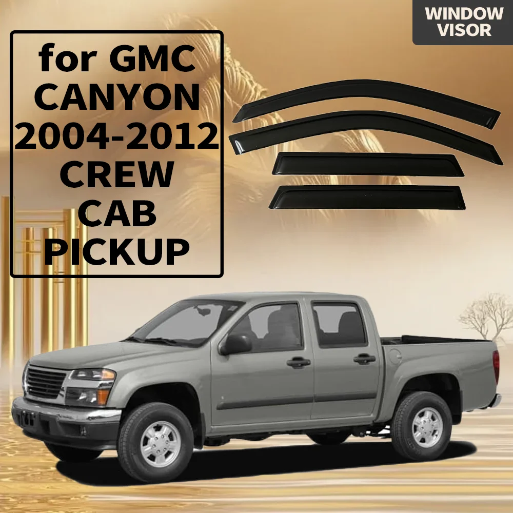 

Window Visor for GMC CANYON 2004-2012 CREW CAB PICKUP Wind Deflectors Rain Guards Door Visor Vent Shades Ventvisor