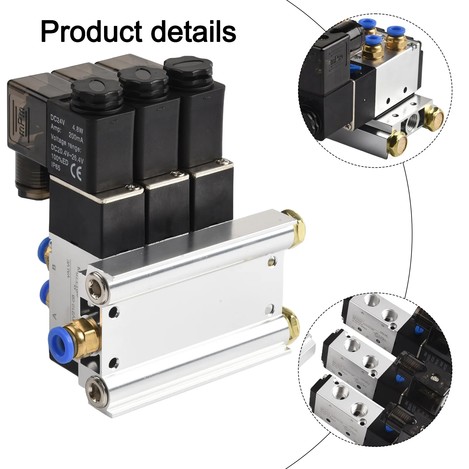 

Пневматический электромагнитный клапан 4V21008, комплект с быстроразъемными фитингами и глушителями, 24В, 2-позиционный, 5-ходовой, для пневматических систем