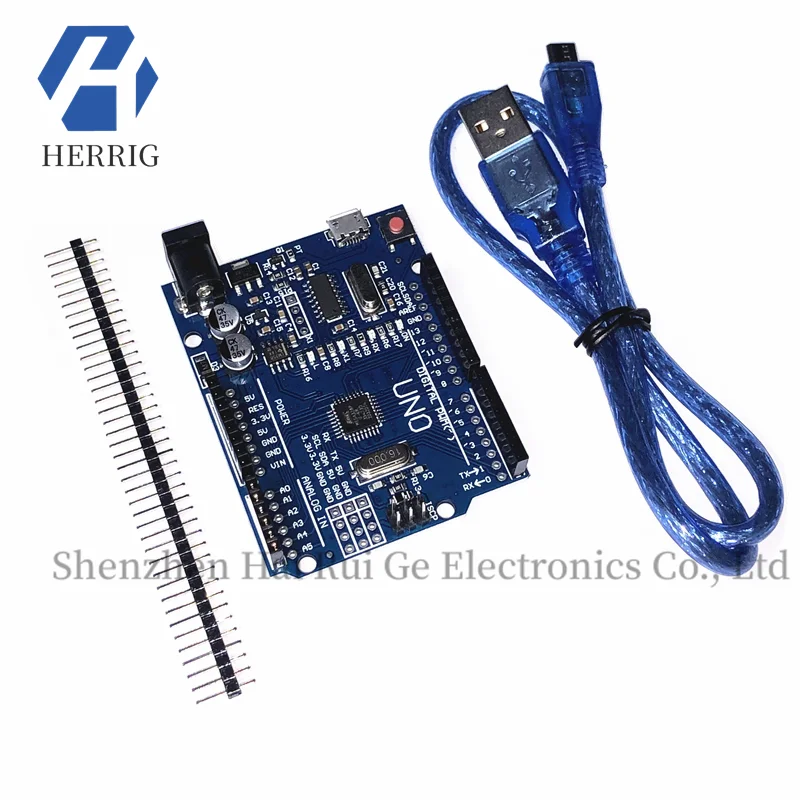 

Micro UNO R3 Development Board Improved Edition Enhanced Edition ATmega328P MCU Blue Board