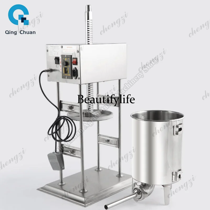 81 Electric Sausage Syringe Stainless Steel Sausage Filler Maker Kitchen Meat Stuffing Preparation Salami Making Enema Machine