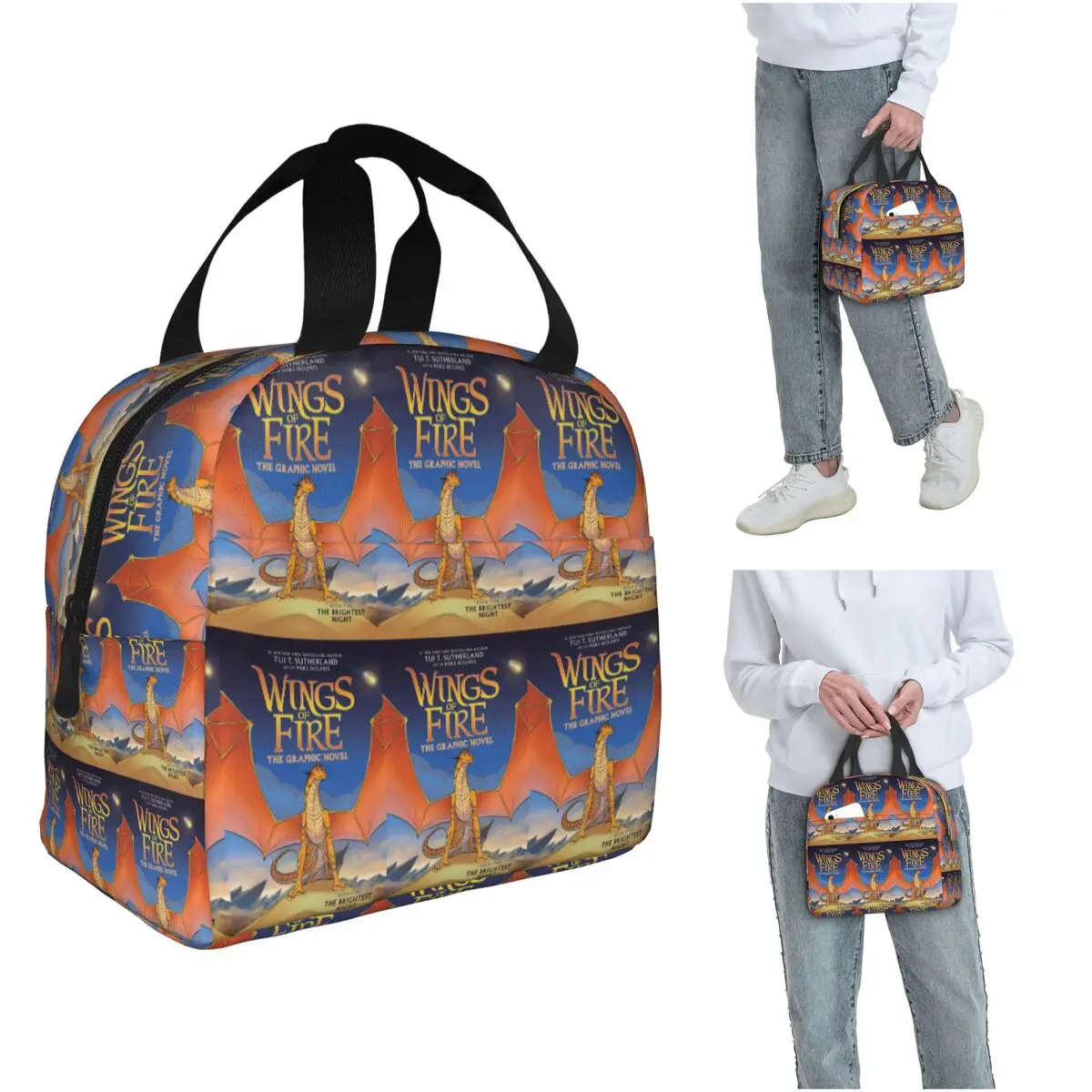 Wings Of Fire Insulated Lunch Bag for Women Children Portable Food Boxes Thermal Lunch Box Tote