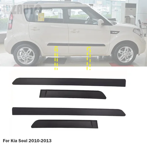 Protector lateral de tira de goma para Kia Soul, moldura lateral de cuerpo de puertas, 2010, 2011, 2012, 2013