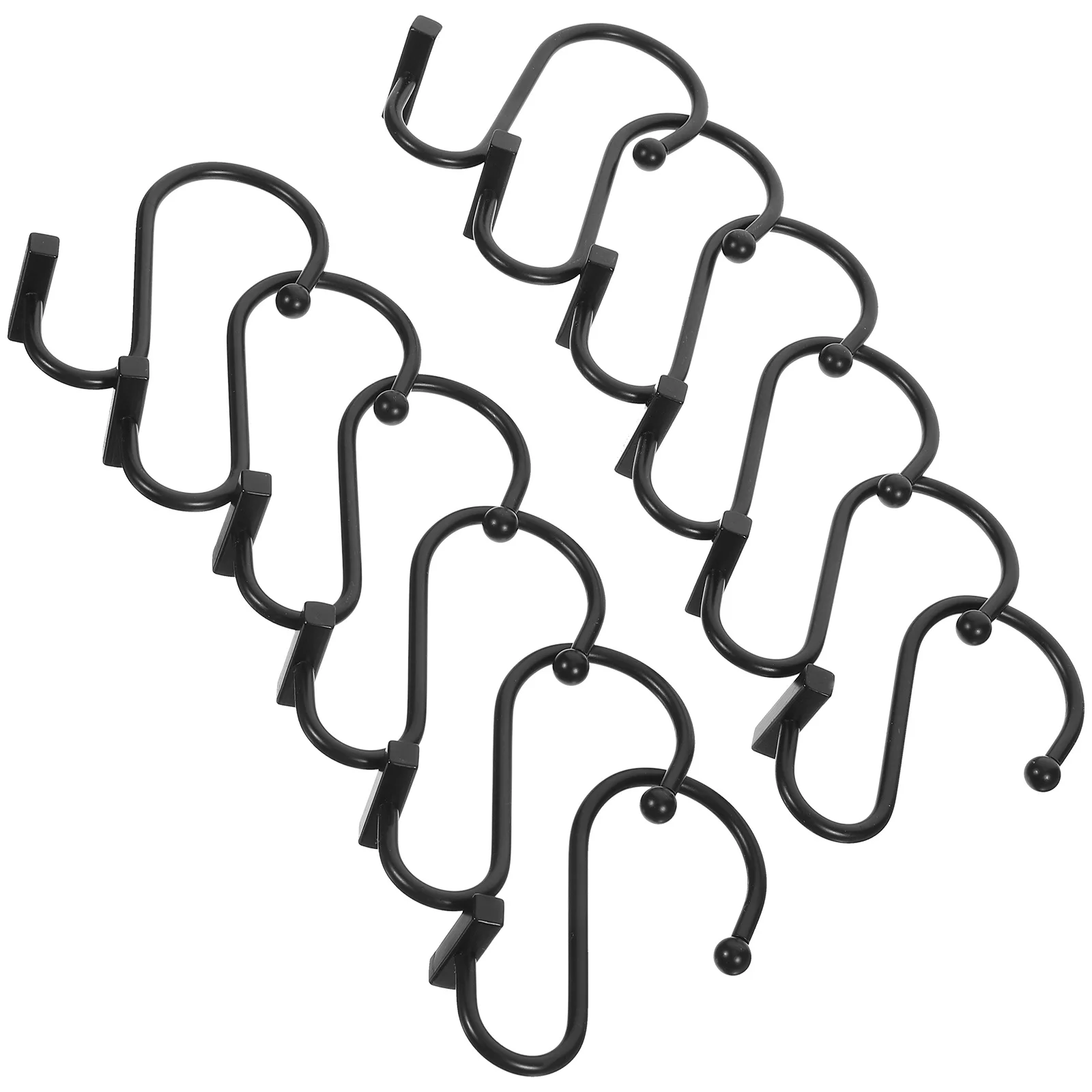 

12Pcs Metal Curtain Hooks Stainless Steel Strong Simple Design Indoor Bedroom Shower Curtain Hangers Bathroom Hooks