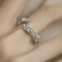 VENTFILLE 925 Sterling Silve Bamboo Geometry Zircon Ring for Women Girl Gift Hotan Jade Design Jewelry Dropshipping