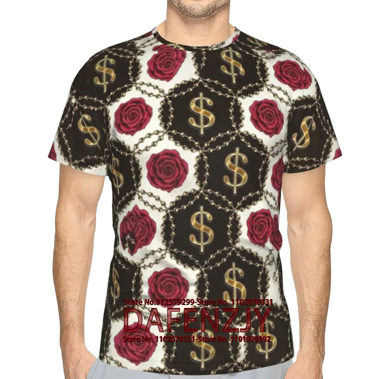 Fashion Summer Baroque T-shirt Print 3D Floral T Shirt for men Vintage Luxury Brand Royal Golden Flower Camisetas