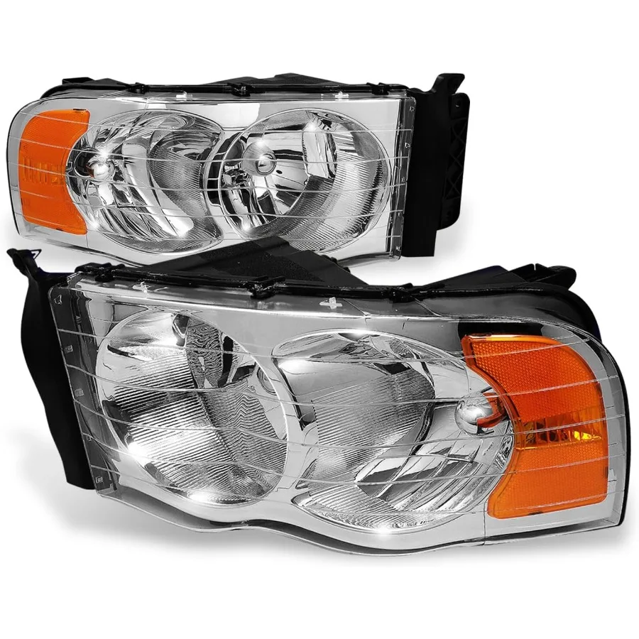 

Headlight Assembly [Halogen Model] Compatible with Dodge Ram 1500 2500 3500 Pickup Truck 2002 2003 2004 2005 Driver and Passeng
