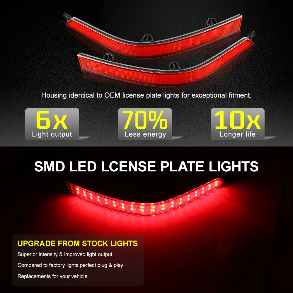 2PCS LED Rear Bumper Reflector Lights For VW Transporter T6 Multivan Caravelle 2016-2020 OEM： 7E0945105D 7E0945106D, 7E0945105E