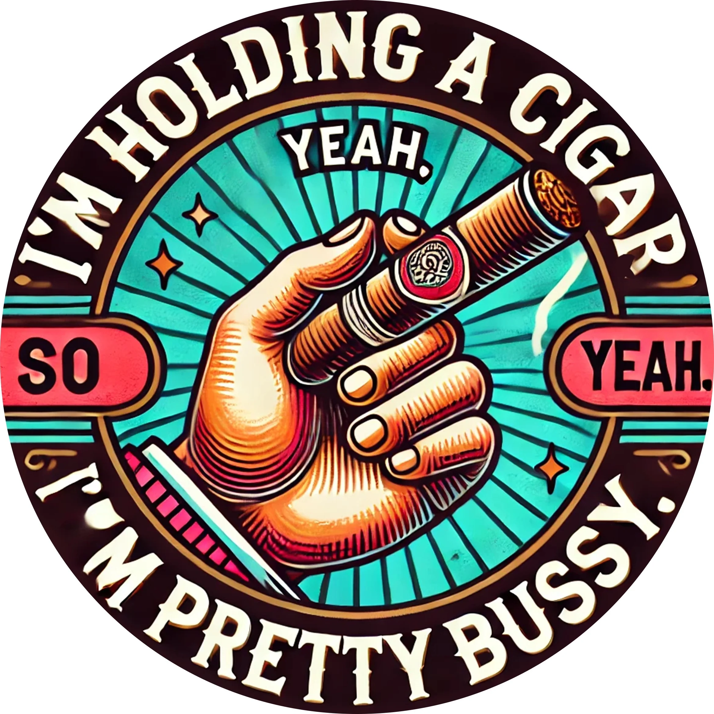 8.0x8.0inch Cigar Humor Aluminum Wall Art Sign | Perfect for Bedroom, Kitchen, Dining Room, and Bar Decor | Unique Design, Easy