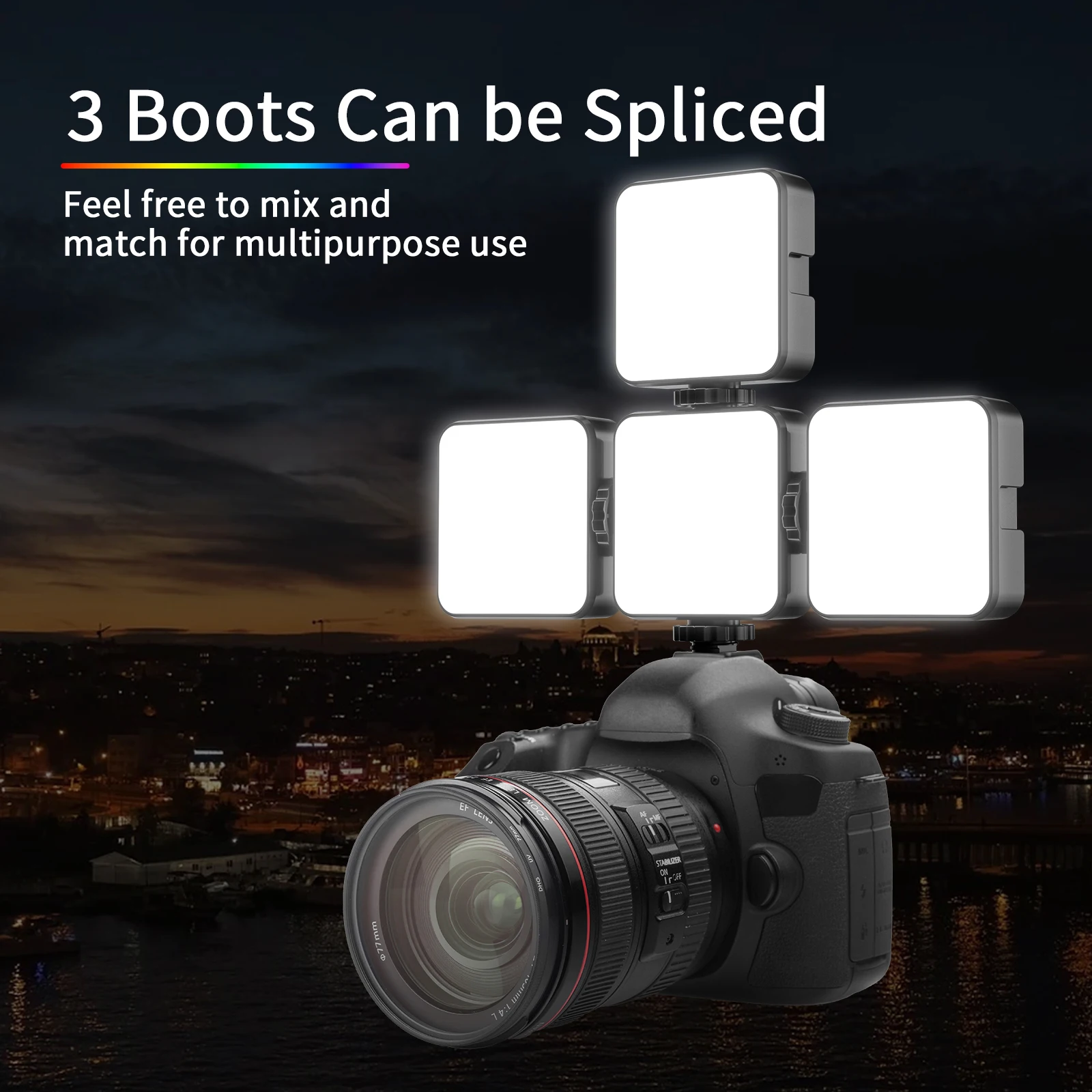 Desiontal X1 كامل اللون RGB LED الفيديو الضوئي 2500K-6500K Mini Fill 3 الحذاء البارد جبل 1500mAh Type-C شحن ضوء الكاميرا