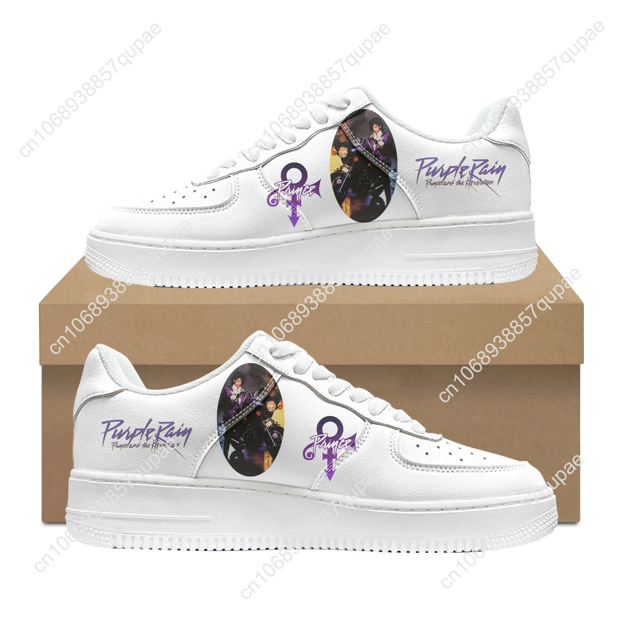 Prince Rogers Nelson Purple Rain AF Basketball Mens Womens Sports Running Flats Force Sneakers Lace Up Mesh Custom Shoe DIY