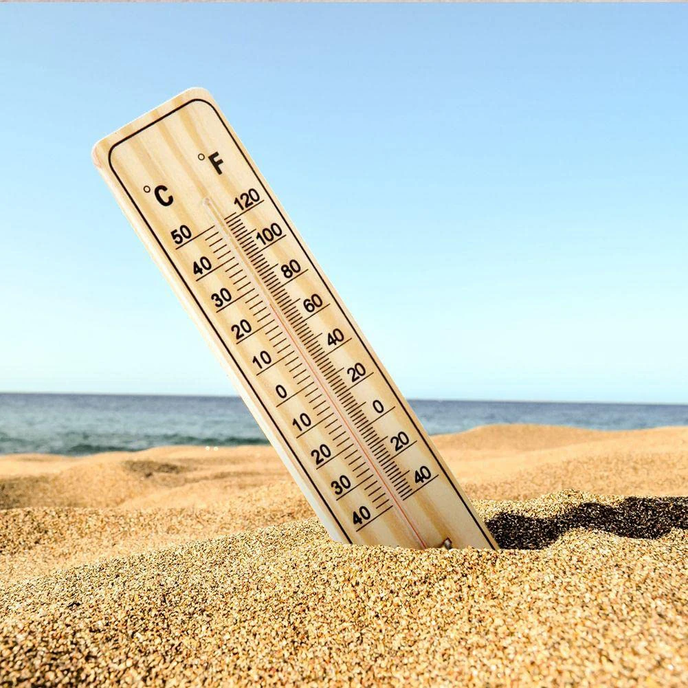 5Pcs Wall Thermometer Outdoor Indoor Wooden Scale Thermometer Analog Room Garden Thermometer Set