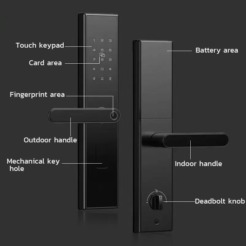 Wholesale Smart Apartment Room Lock Fingerprint  Password Keyless App Control Biometric Smart Keyless Entry Digital Door Lock