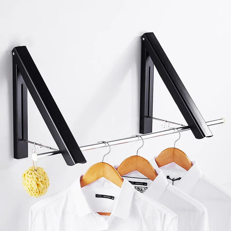 

Portable Folding Clothes Hanger Hotel Wall-mounted Bathroom Drying Rack Household Retractable Invisible Clothes Rail Drying Rack