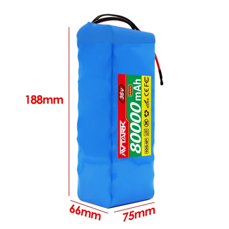 10S4P 36V 60Ah Battery ebike battery pack 18650 Li-Ion Batteries 350W 500W For High Power electric scooter Motorcycle Scooter