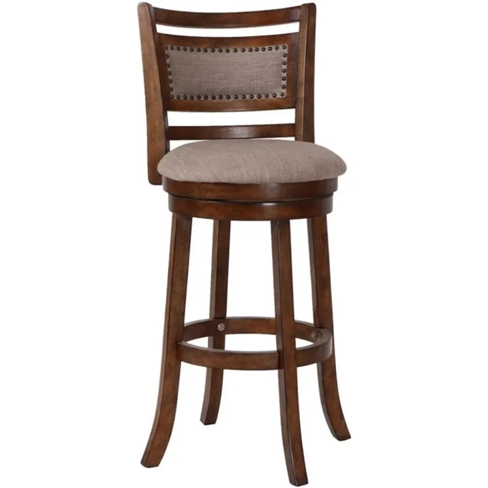 Aberdeen Swivel Bar Stool, 29-Inch, Dark Brown.
