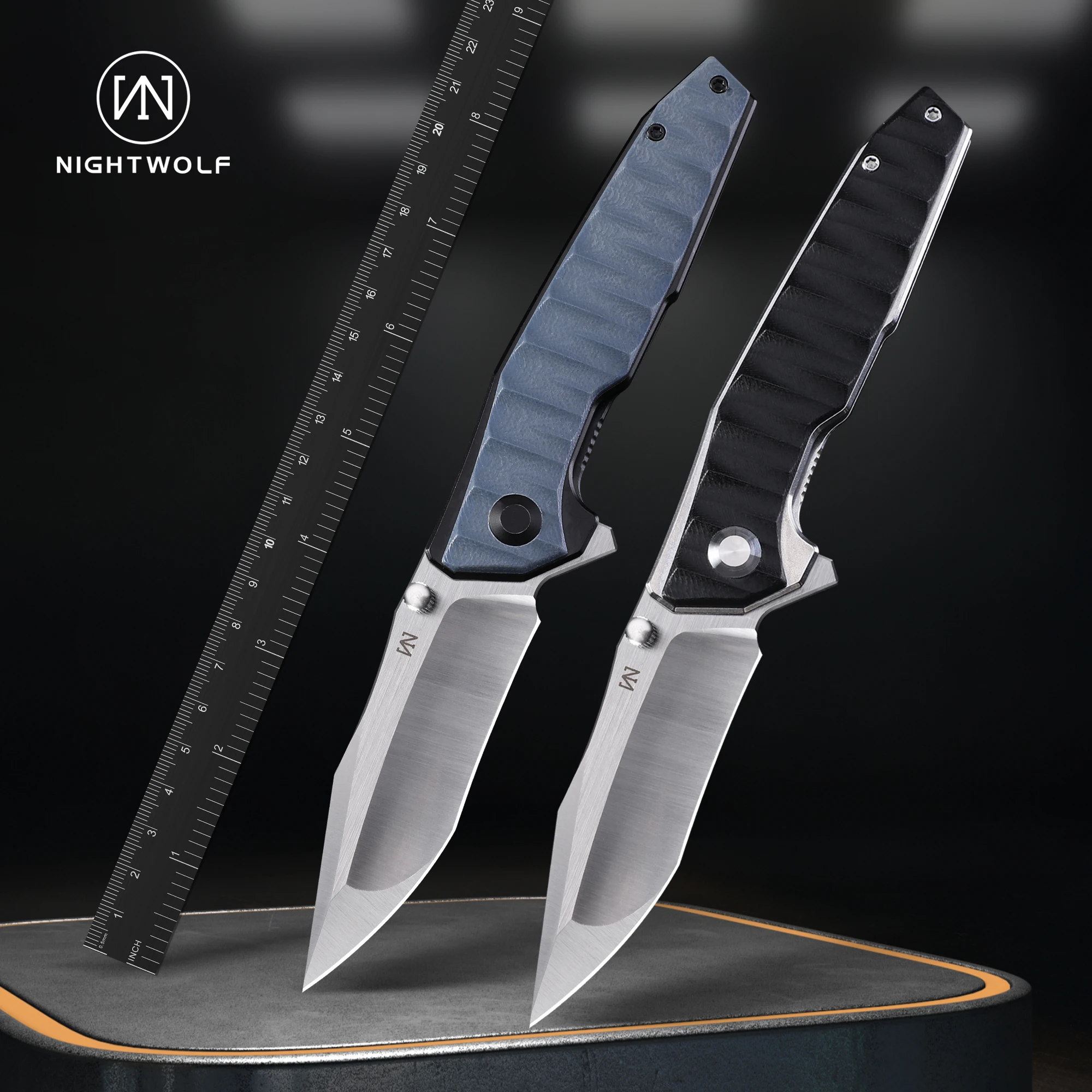 Nightwolf N02 Pocketknives Folding Knives Jackknife Steel Blade Knife G10 Handle Outdoor Camping Survival Hunting  EDC Tool