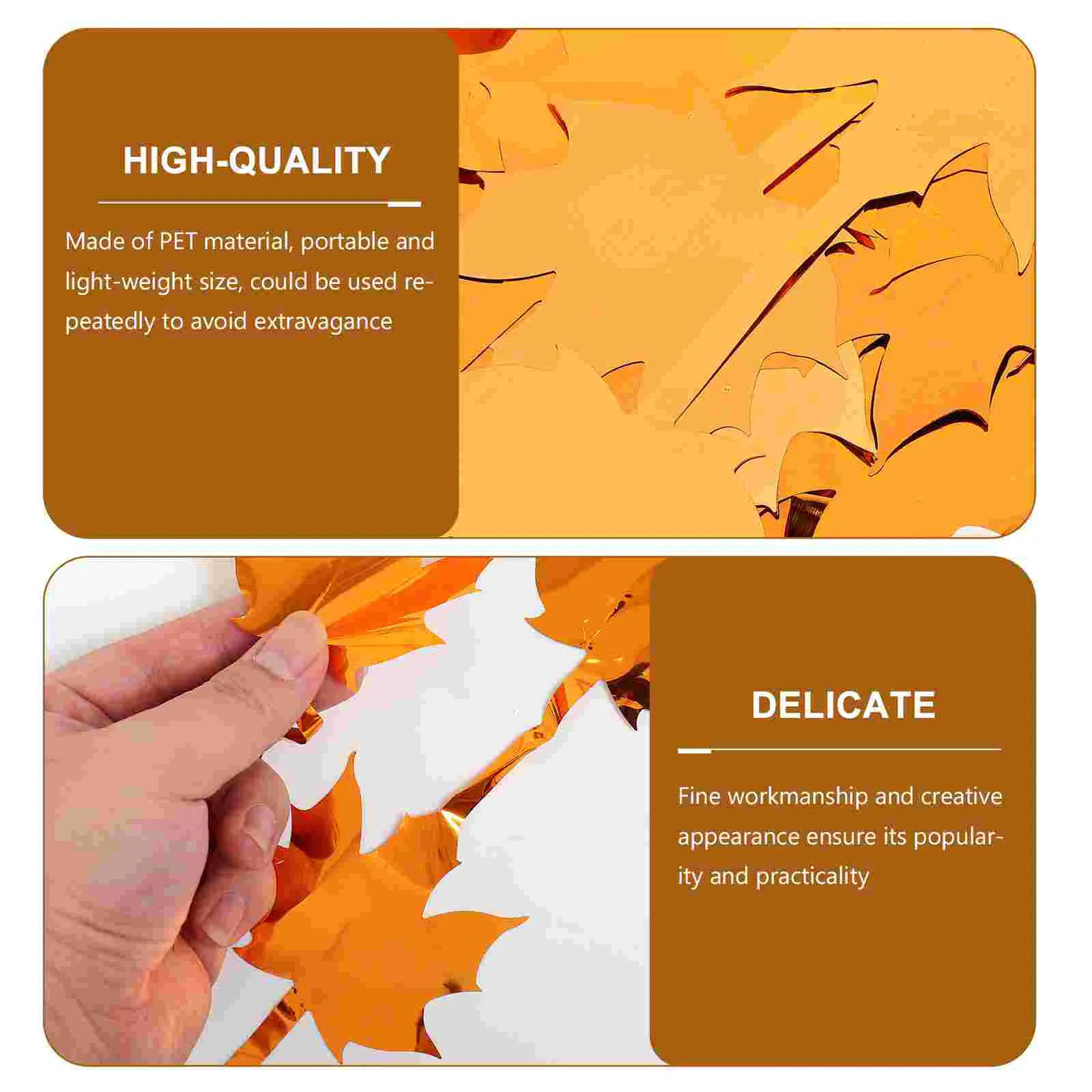 2 Pcs Flower Garland Maple Rain Curtain Leaf Home Decoration Wreath Thanksgiving Door Props Orange Tassel Partition