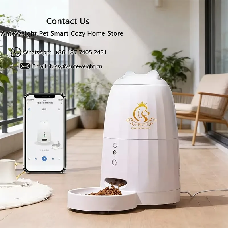 

Automatic Pet Feeder EV-6 23.8*23.8*40cm Portable for Cat Dog Travel Household