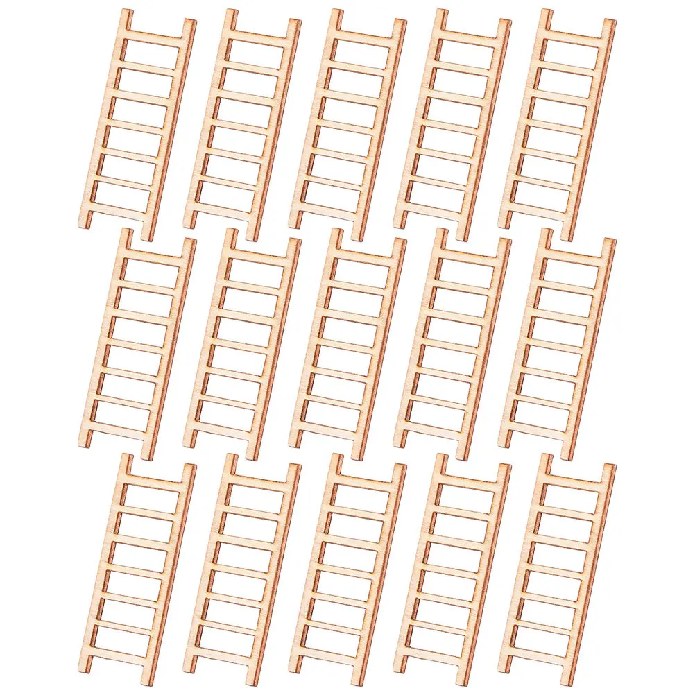 

15Pcs Micro Landscape Adornment Wooden Ladder Simulation Ladder Decoration Mini House Accessories Desktop Bonsai Decor