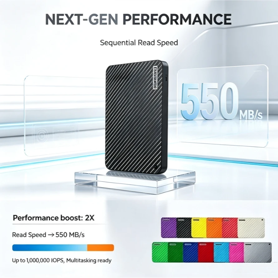 Original A3-5 Portable External Hard Drive Large Capacity Storage Disk for Laptop Desktop Notebook Smartphone Photo Data Backup