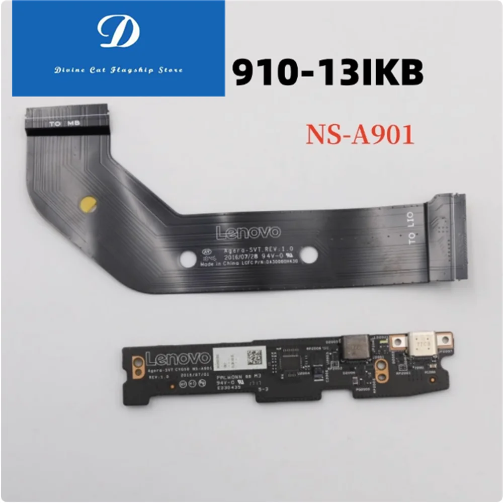 Original FOR Lenovo YOGA 910-13IKB NS-A901 TYPE C Charging Switch Audio Board with Cable