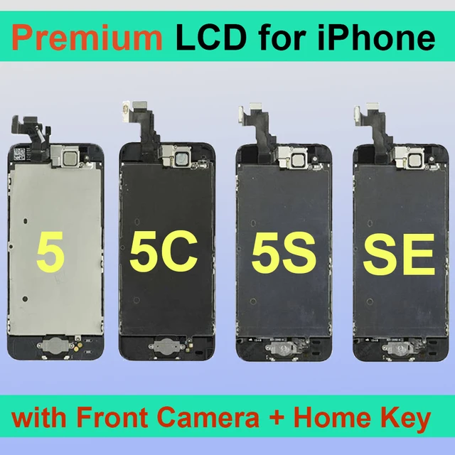 Pełny zestaw ekran montażowy dla iPhone 5 5S 5C SE 2016 wyświetlacz LCD dotykowy Digitizer kompletna wymiana + przedni aparat + przycisk Home