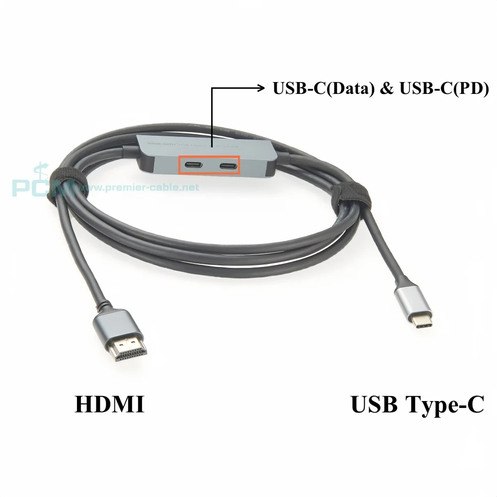 USB C to Hdmi Adapter Cable 3-In-1 USB Type-C Docking Hub with 4K2K@144Hz HD, 5Gbps USB-C Data Port, 100W PD Fast Charging